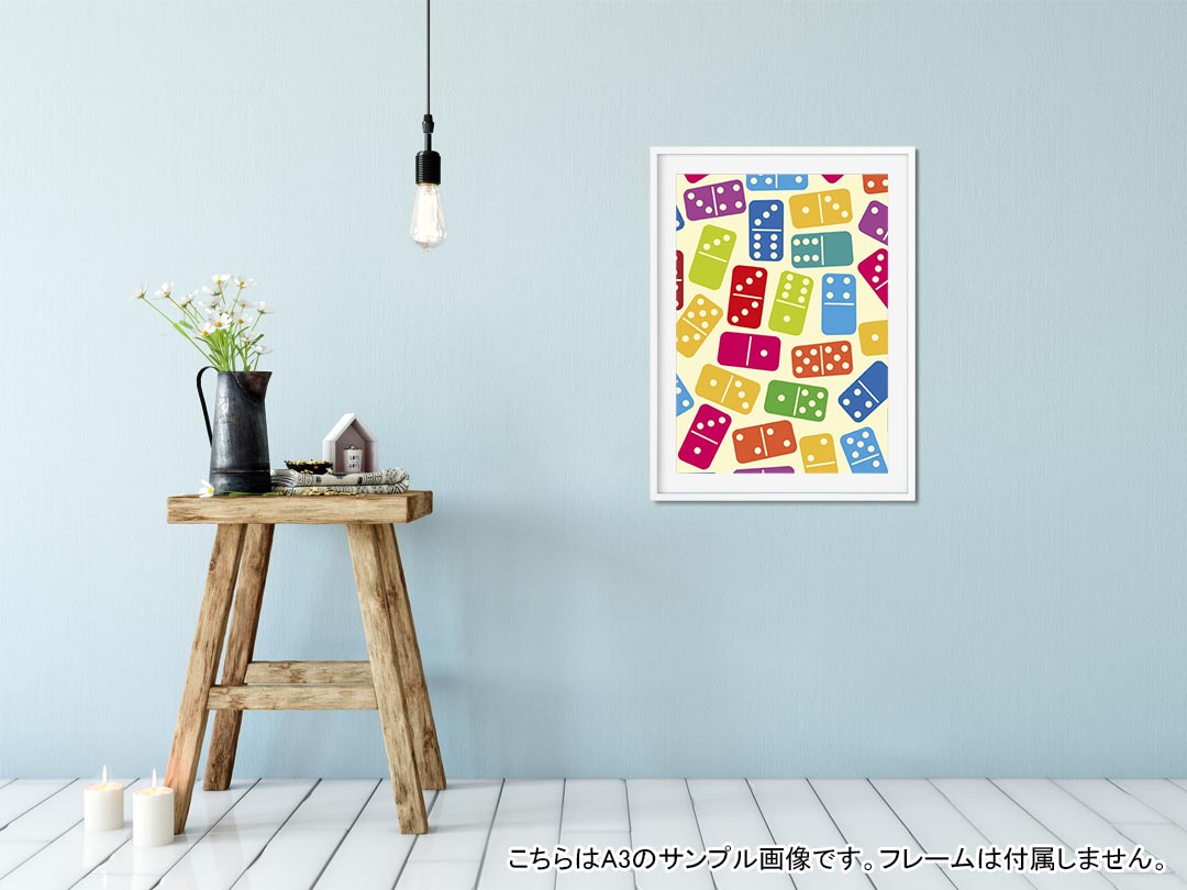 ポスター ウォールステッカー シール式ステッカー 飾り 594×841mm A1 写真 フォト 壁 インテリア おしゃれ 剥がせるwall sticker poster 007760 カラフル　サイコロ　さいころ　模様 kabekore-10084223 kabeコレ サンプル画像2