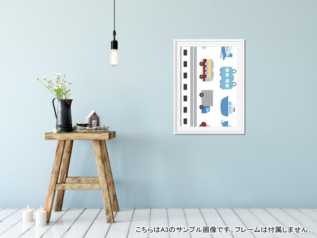 ポスター ウォールステッカー シール式ステッカー 飾り 728×1030mm B1 写真 フォト 壁 インテリア おしゃれ 　剥がせる wall sticker poster 009248 乗り物　風景　イラスト 2