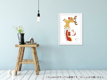 ポスター ウォールステッカー 長方形 シール式ステッカー 飾り 60×31cm Msize 壁 インテリア おしゃれ　剥がせる wall sticker poster 009415 クリスマス　冬　サンタ　キャラクター