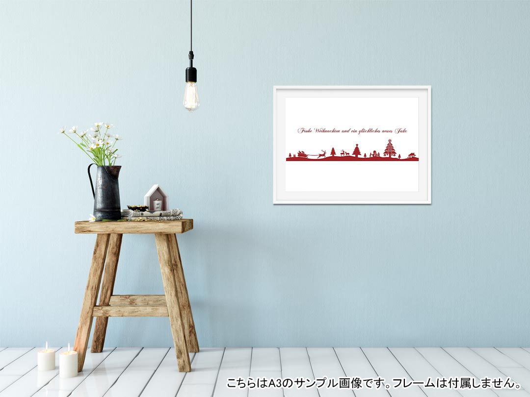 ポスター ウォールステッカー 長方形 シール式ステッカー 飾り 30×16cm Ssize 壁 インテリア おしゃれ　剥がせる wall sticker poster 009478 クリスマス　文字　赤