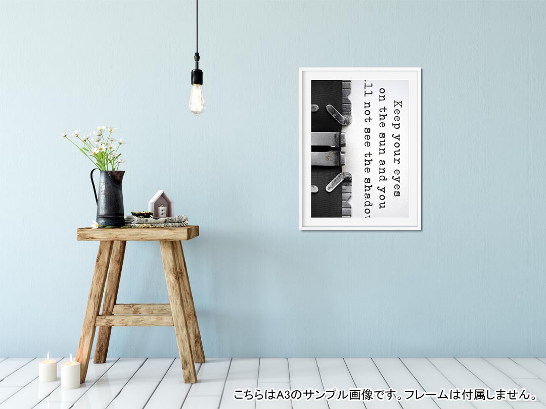 kabeコレのポスター ウォールステッカー シール式ステッカー 飾り 203×254 六つ切り 写真 フォト 壁 インテリア おしゃれ 　剥がせる wall sticker poster 009528 英語　文字　白　黒｜アングル2