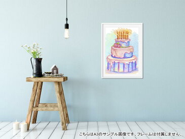 ポスター ウォールステッカー 長方形 シール式ステッカー 飾り 60×31cm Msize 壁 インテリア おしゃれ 剥がせる wall sticker poster 009698 バースデー パーティー 水彩