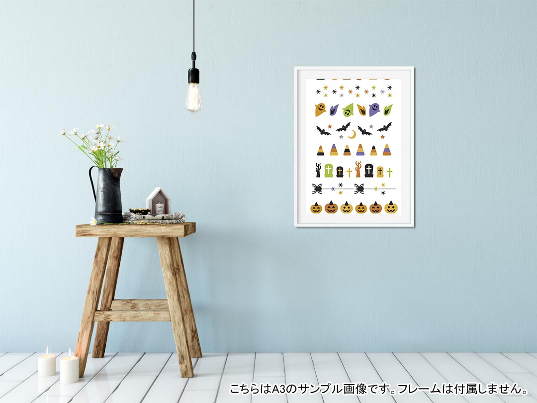 kabeコレのポスター ウォールステッカー 長方形 シール式ステッカー 飾り 60×31cm Msize 壁 インテリア おしゃれ　剥がせる wall sticker poster 009779 ハロウィン　おばけ　キャラクター｜アングル2