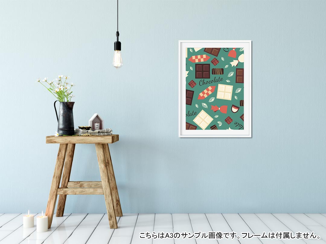 kabeコレのポステッカー ポスター ウォールステッカー シール式ステッカー 飾り 1030mm×1456mm B0 写真 フォト 壁 インテリア おしゃれ 剥がせる wall sticker poster 010231 緑　お菓子　英語｜アングル2