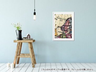 ポスター ウォールステッカー シール式ステッカー 飾り 594×841mm A1 写真 フォト 壁 インテリア おしゃれ 剥がせる wall sticker poster 010243 地図 外国 国名