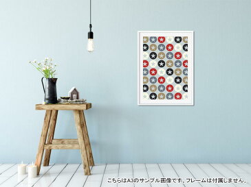 ポスター ウォールステッカー シール式ステッカー 飾り 420×594mm A2 写真 フォト 壁 インテリア おしゃれ 　剥がせる wall sticker poster 010499 星　模様　カラフル