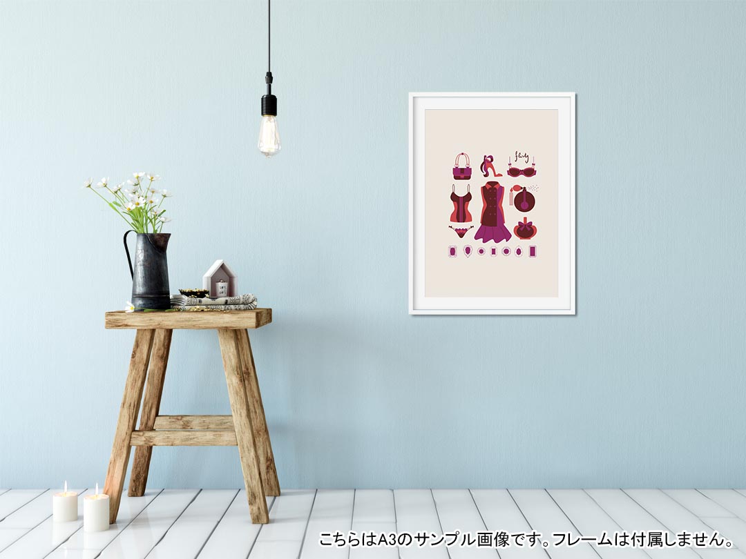 ポスター ウォールステッカー 長方形 シール式ステッカー 飾り 30×16cm Ssize 壁 インテリア おしゃれ　剥がせる wall sticker poster 010533 おしゃれ　ファッション　ピンク kabekore-10397358 kabeコレ サンプル画像2