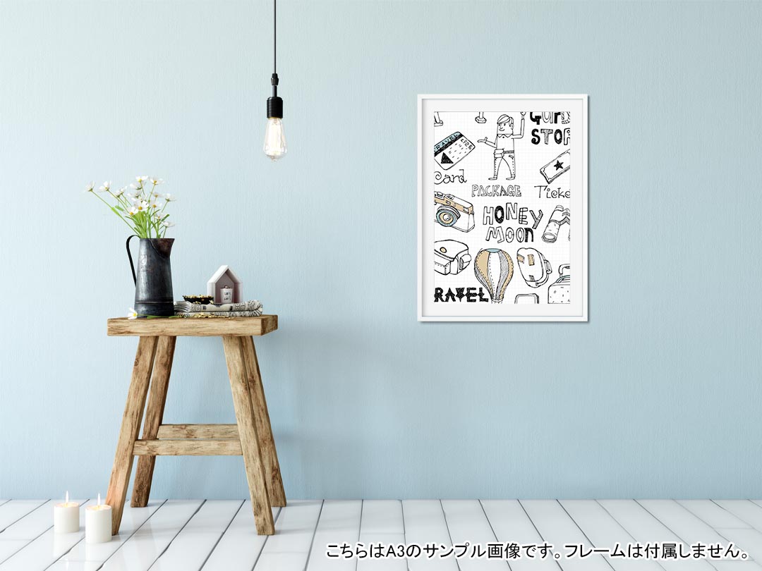 ポスター ウォールステッカー シール式ステッカー 飾り 594×841mm A1 写真 フォト 壁 インテリア おしゃれ 剥がせるwall sticker poster 010667 旅行　英語　水色 2