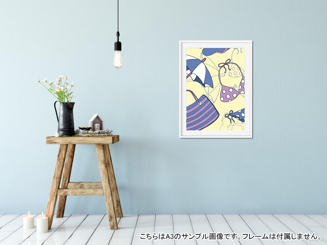 ポスター ウォールステッカー シール式ステッカー 飾り 297×420mm A3 写真 フォト 壁 インテリア おしゃれ 剥がせる wall sticker poster 011316 海　水着　ビーチ 2