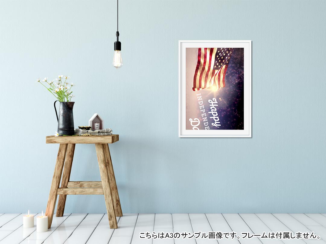 ポスター ウォールステッカー シール式ステッカー 飾り 594×841mm A1 写真 フォト 壁 インテリア おしゃれ 剥がせるwall sticker poster 011705 アメリカ　外国　国旗 2