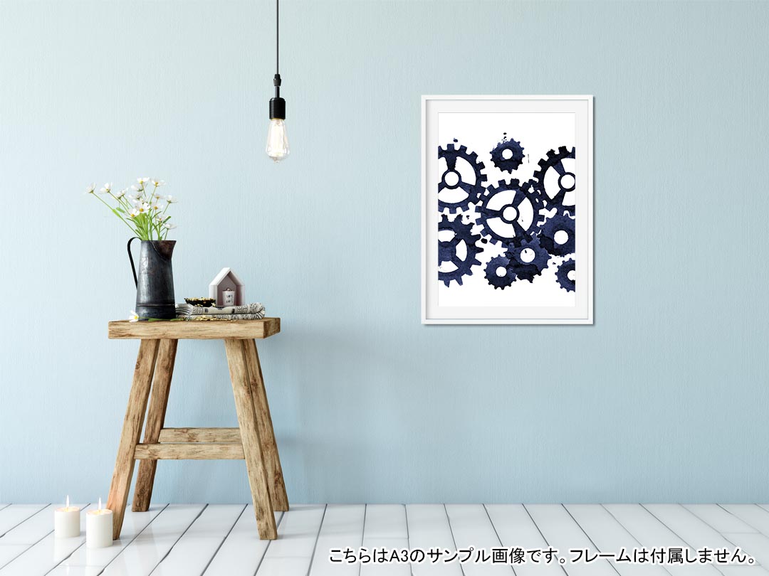 ポスター ウォールステッカー 長方形 シール式ステッカー 飾り 30×16cm Ssize 壁 インテリア おしゃれ　剥がせる wall sticker poster 012283 ネジ　機械　シンプル 2