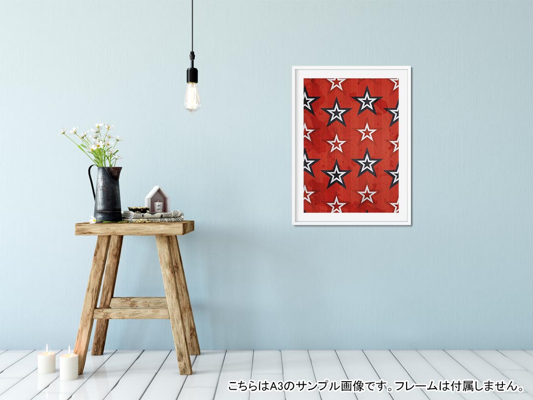 ポスター ウォールステッカー シール式ステッカー 飾り 420×594mm A2 写真 フォト 壁 インテリア おしゃれ 　剥がせる wall sticker poster 012358 星　赤　青