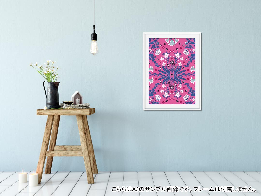 ポスター ウォールステッカー シール式ステッカー 飾り 364×515mm B3 写真 フォト 壁 インテリア おしゃれ 剥がせる wall sticker poster 012554 花　柄　ピンク kabekore-10202872 kabeコレ サンプル画像2