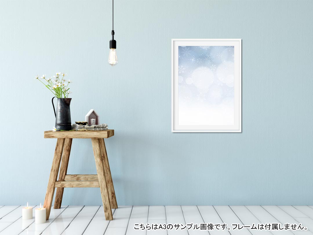 kabeコレのポスター ウォールステッカー シール式ステッカー 飾り 364×515mm B3 写真 フォト 壁 インテリア おしゃれ 剥がせる wall sticker poster 012632 雪　結晶　冬｜アングル2