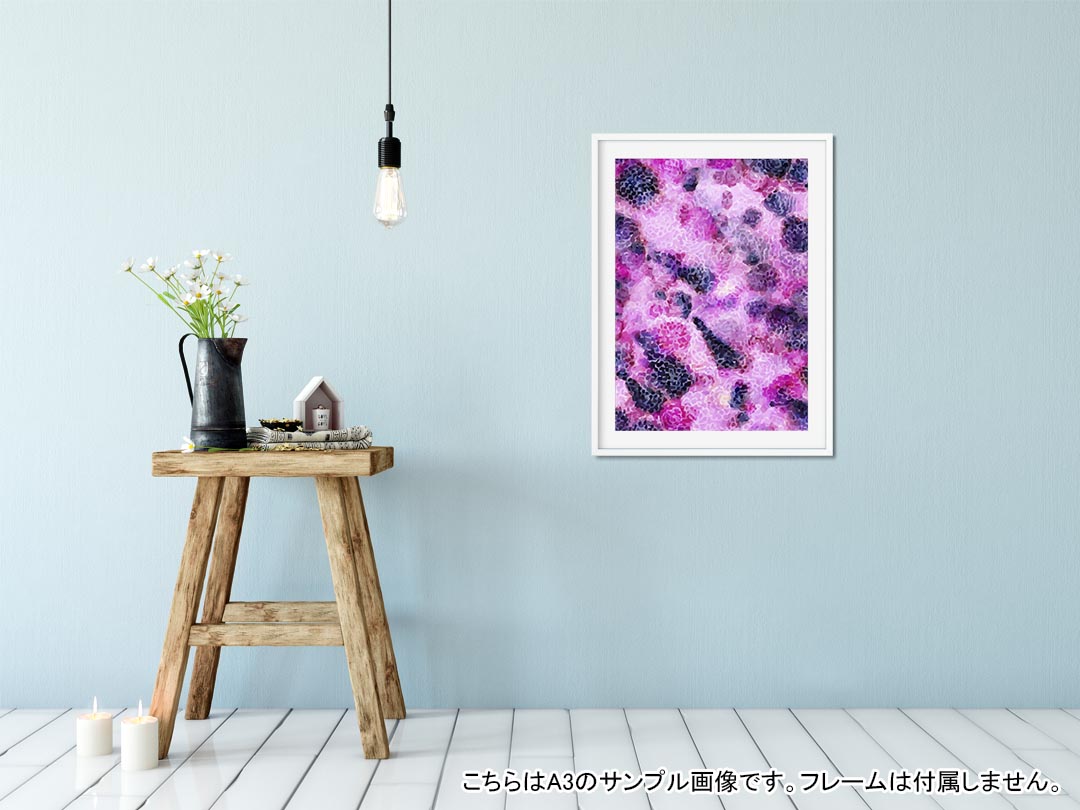 ポスター ウォールステッカー シール式ステッカー 飾り 297×420mm A3 写真 フォト 壁 インテリア おしゃれ 剥がせる wall sticker poster 012718 ピンク　黒　模様 2