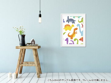 ポスター ウォールステッカー 長方形 シール式ステッカー 飾り 60×31cm Msize 壁 インテリア おしゃれ 剥がせる wall sticker poster 013167 恐竜 動物