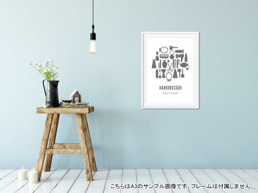 ポスター ウォールステッカー シール式ステッカー 飾り 515×728mm B2 写真 フォト 壁 インテリア おしゃれ 　剥がせる wall sticker poster 013252 モノトーン　美容室　シルエット