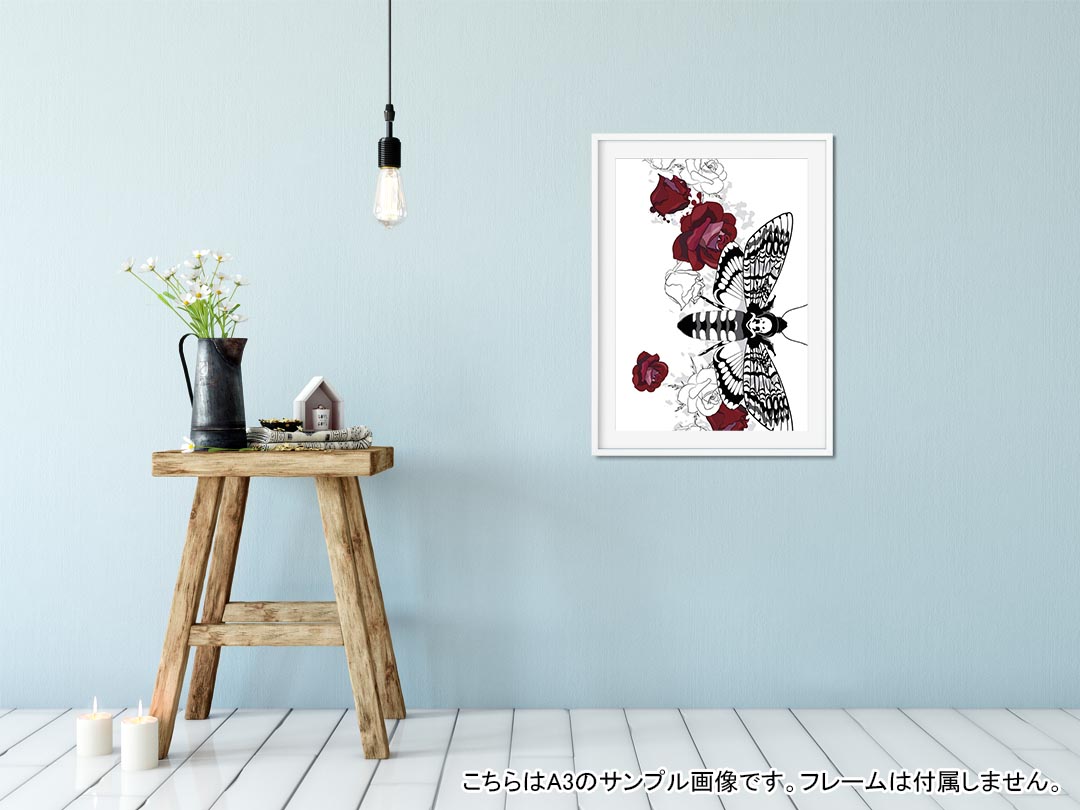 ポスター ウォールステッカー シール式ステッカー 飾り 182×257mm B5 写真 フォト 壁 インテリア おしゃれ 　剥がせる wall sticker poster 013372 昆虫　花　虫 kabekore-10189291 kabeコレ サンプル画像2