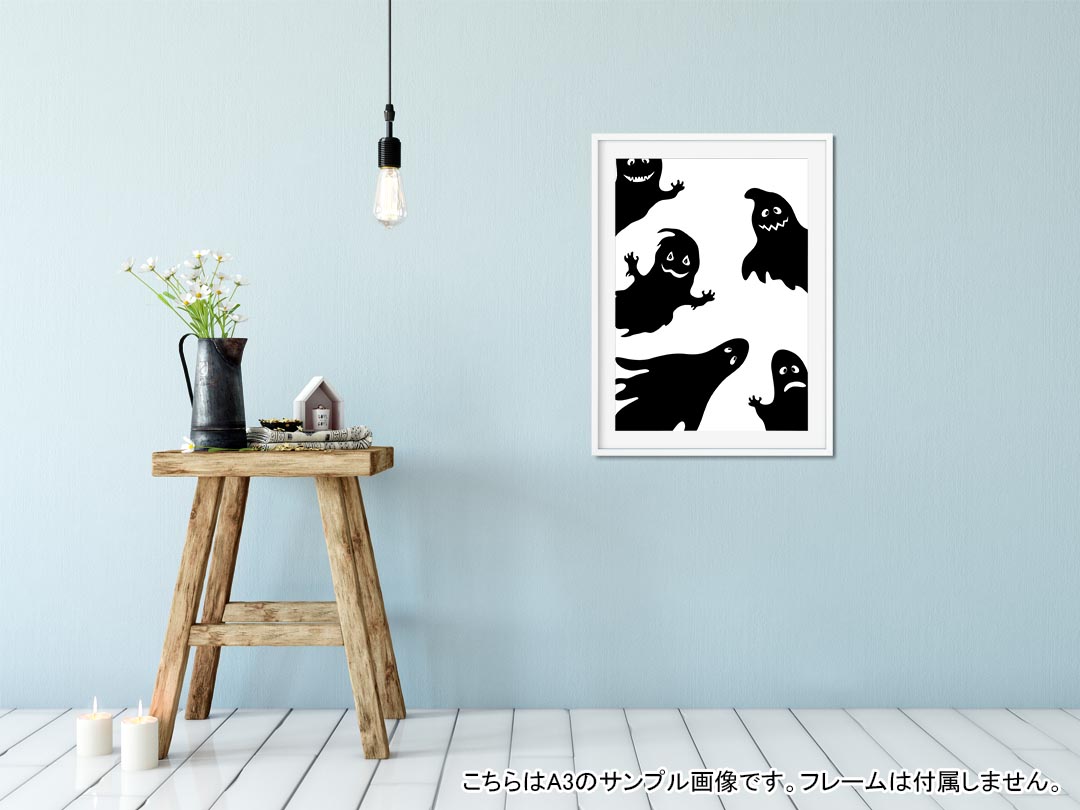 ポスター ウォールステッカー シール式ステッカー 飾り 210×297mm A4 写真 フォト 壁 インテリア おしゃれ 剥がせる wall sticker poster 013513 ハロウィン　おばけ　ゴースト 2