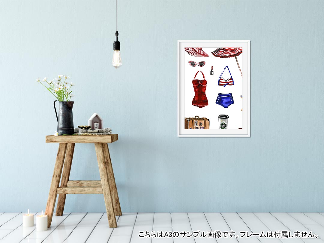 ポスター ウォールステッカー シール式ステッカー 飾り 364×515mm B3 写真 フォト 壁 インテリア おしゃれ 剥がせる wall sticker poster 013583 海　ビーチ　ファッション kabekore-10203739 kabeコレ サンプル画像2