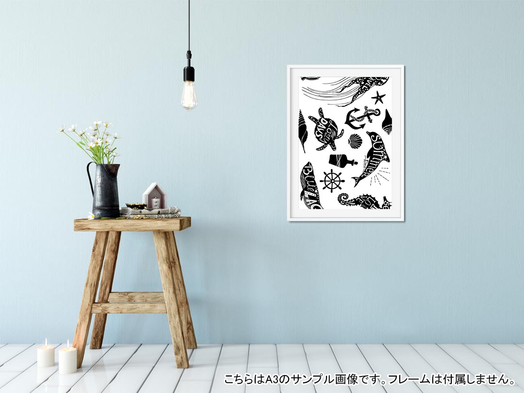 ポスター ウォールステッカー シール式ステッカー 飾り 210×297mm A4 写真 フォト 壁 インテリア おしゃれ 剥がせる wall sticker poster 014257 海　生き物　貝殻 kabekore-10118918 kabeコレ サンプル画像2