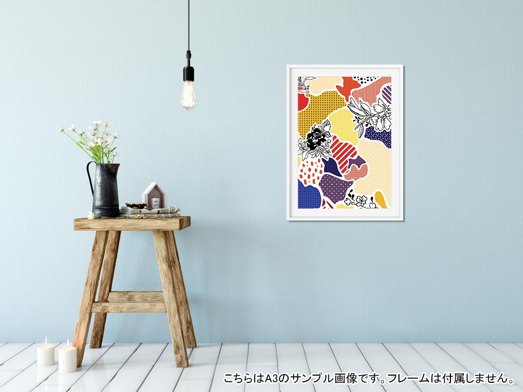 ポスター ウォールステッカー シール式ステッカー 飾り 127×178mm 2L 写真 フォト 壁 インテリア おしゃれ 　剥がせる wall sticker poster 014508 花　ユニーク　カラフル kabekore-10047987 kabeコレ サンプル画像2