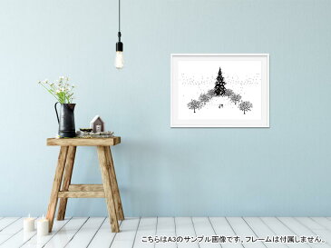 ポスター ウォールステッカー 長方形 シール式ステッカー 飾り 60×31cm Msize 壁 インテリア おしゃれ　剥がせる wall sticker poster 014684 クリスマス　ツリー