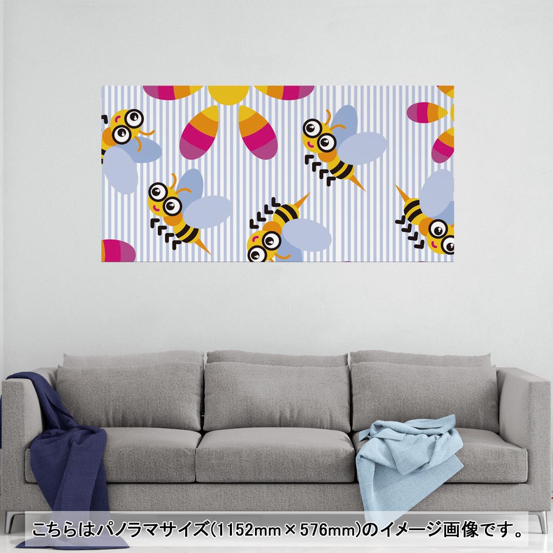 ポスター ウォールステッカー ポステッカー パノラマサイズ ポスターステッカー シール式ステッカー 飾り 1152mm×576mm 写真 フォト 壁 インテリア おしゃれ 剥がせる wall sticker poster 003777 キャラクター 花 ボーダー