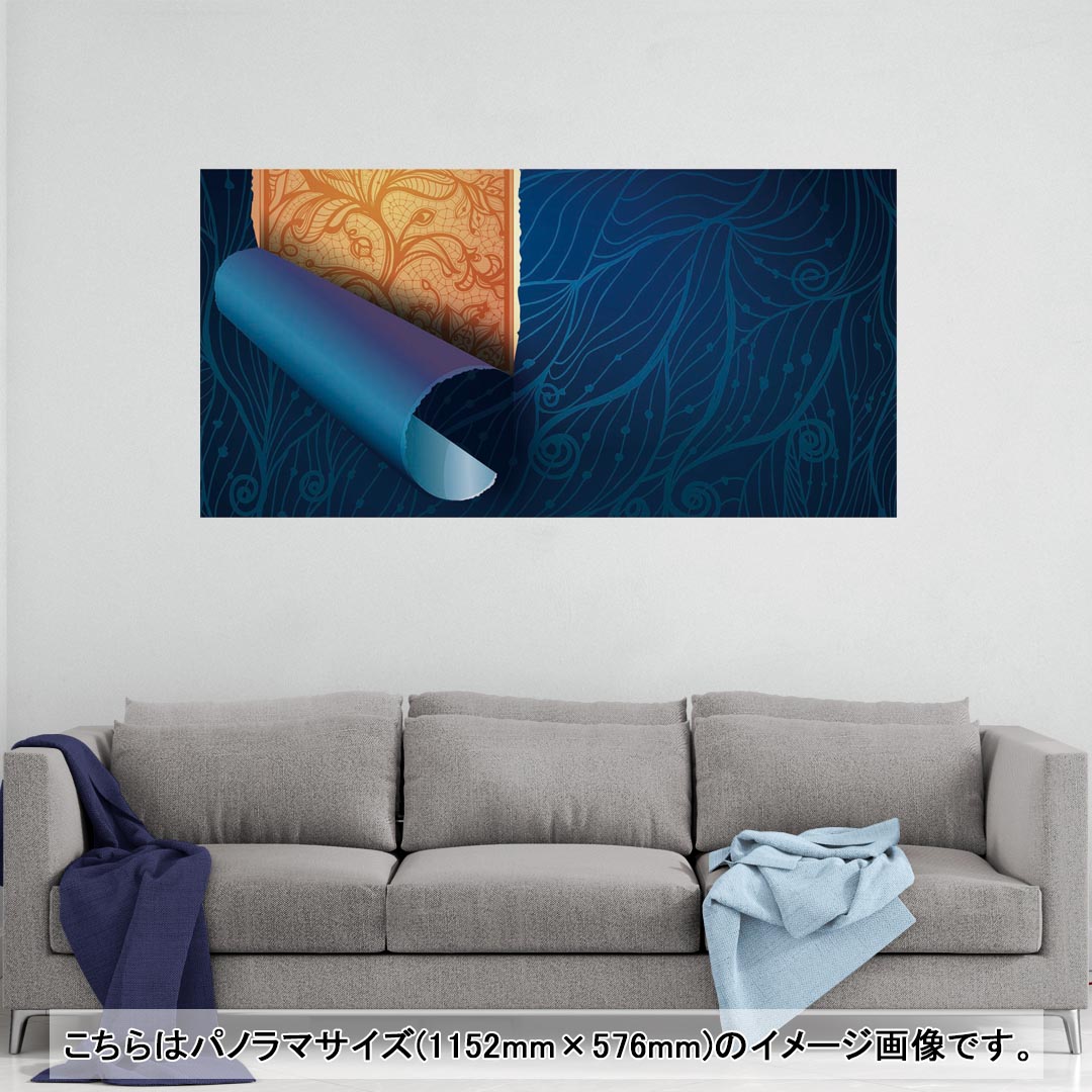 ポスター ウォールステッカー ポステッカー パノラマサイズ ポスターステッカー シール式ステッカー 飾り 1152mm×576mm 写真 フォト 壁 インテリア おしゃれ 剥がせる wall sticker poster 005798 花　　青