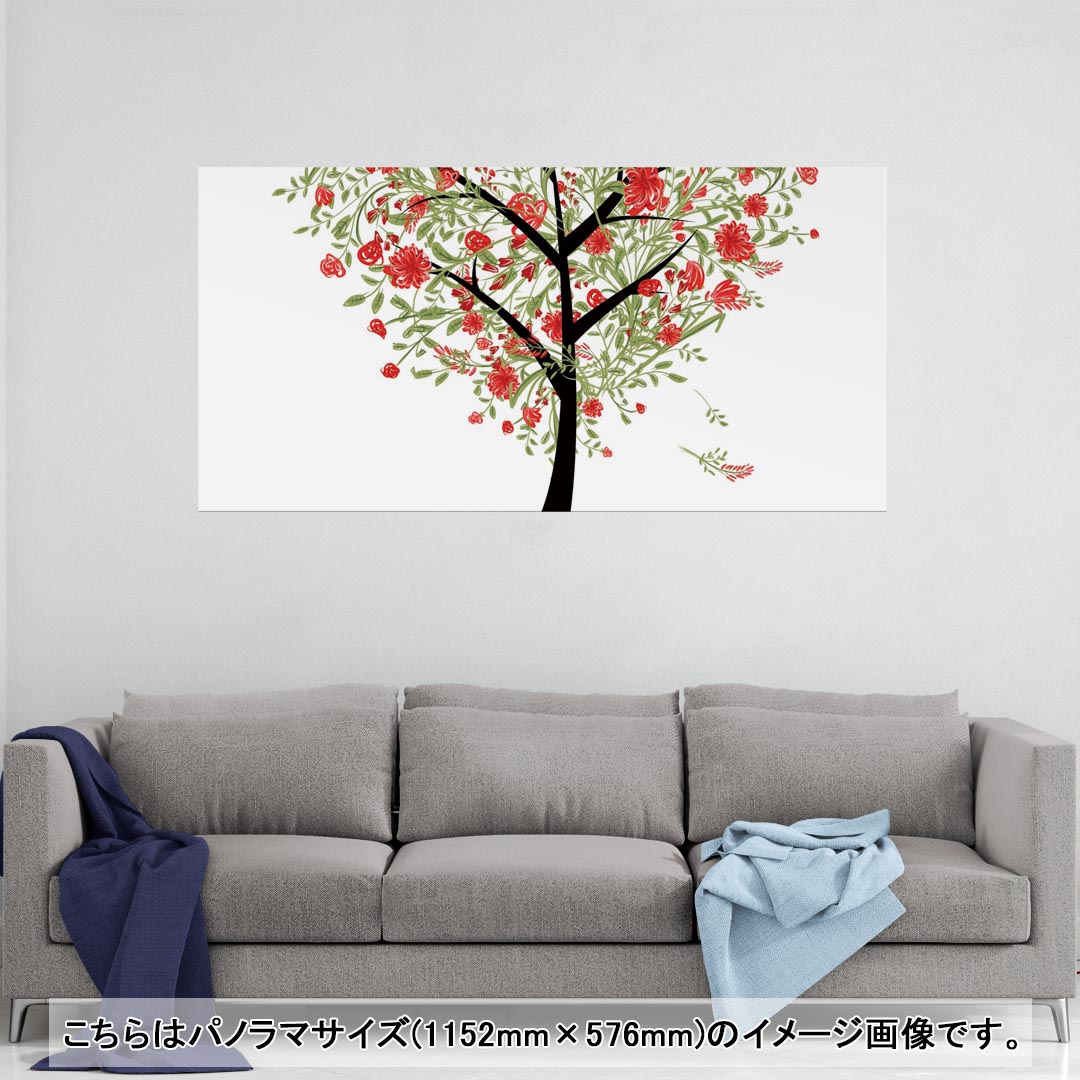 ポスター ウォールステッカー ポステッカー パノラマサイズ ポスターステッカー シール式ステッカー 飾り 1152mm×576mm 写真 フォト 壁 インテリア おしゃれ 剥がせる wall sticker poster 009361 ハート 赤