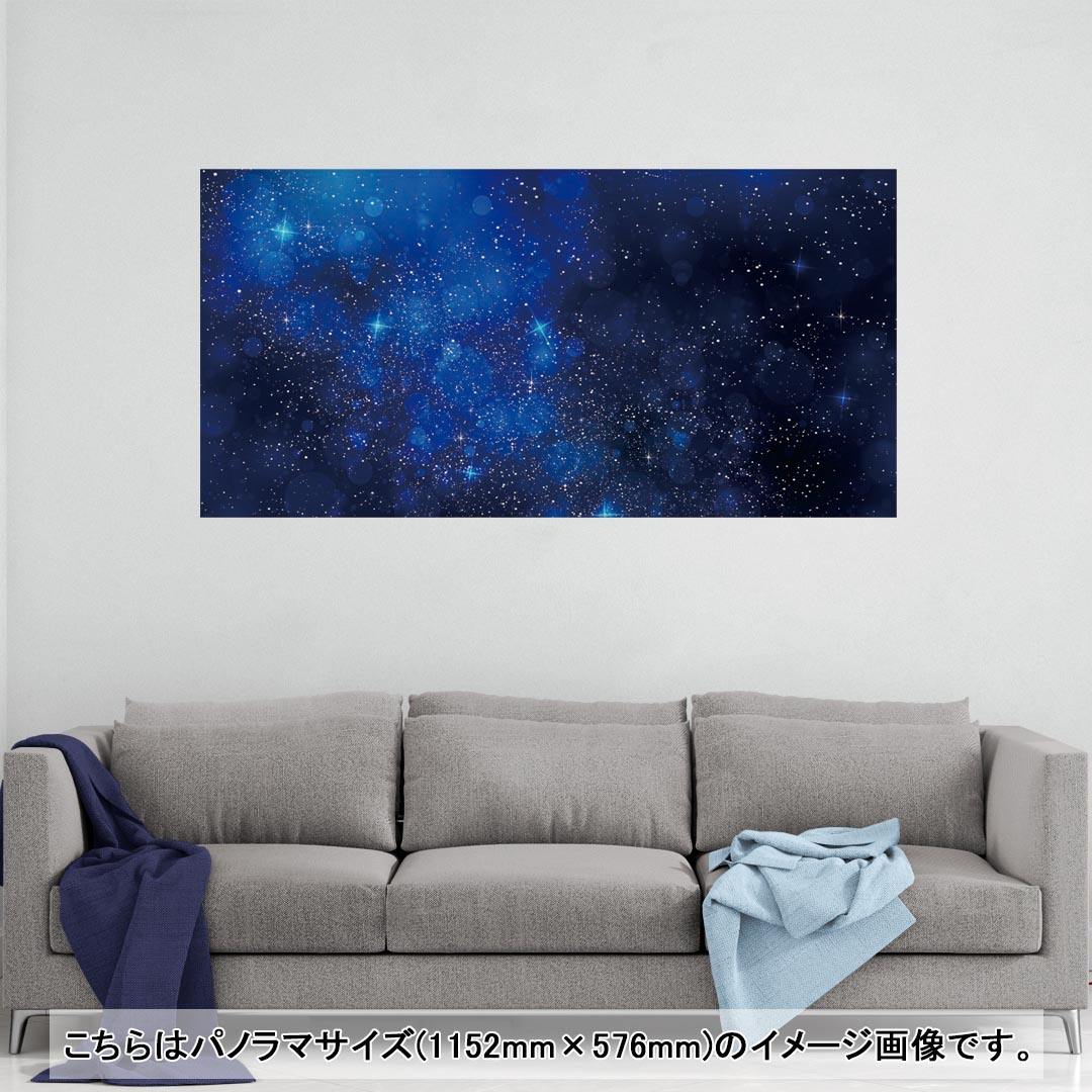 ポスター ウォールステッカー ポステッカー パノラマサイズ ポスターステッカー シール式ステッカー 飾り 1152mm×576mm 写真 フォト 壁 インテリア おしゃれ 剥がせる wall sticker poster 012483 空　夜空　星