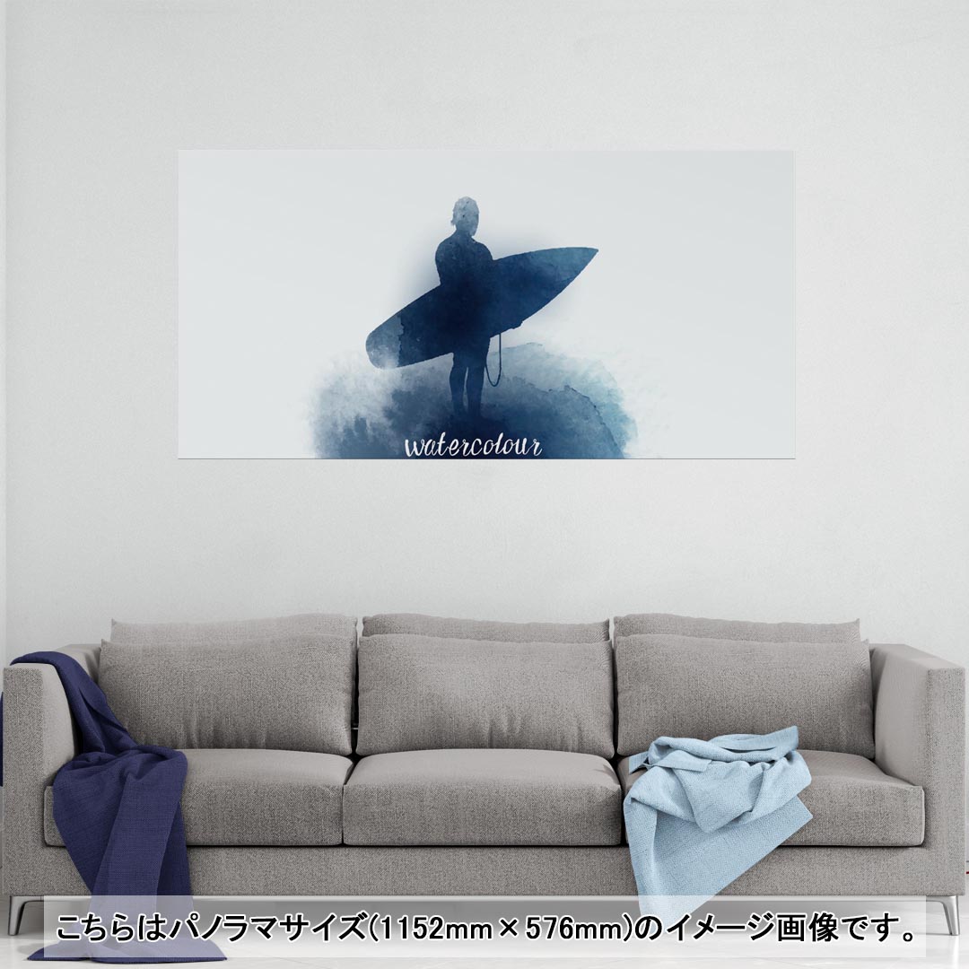 ポスター ウォールステッカー ポステッカー パノラマサイズ ポスターステッカー シール式ステッカー 飾り 1152mm×576mm 写真 フォト 壁 インテリア おしゃれ 剥がせる wall sticker poster 012555 サーフ　英語　文字