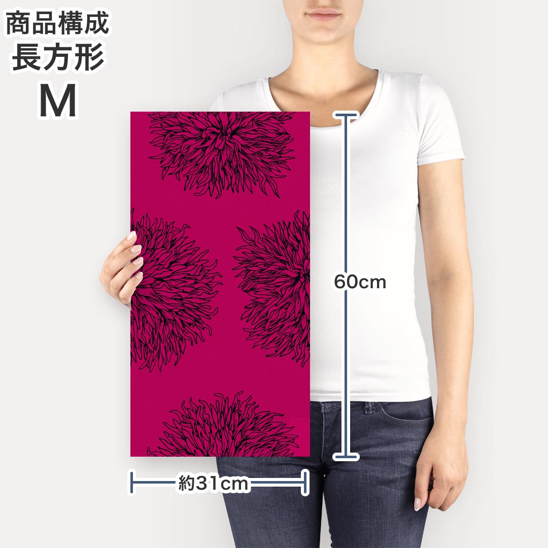 ポスター ウォールステッカー 長方形 シール式ステッカー 飾り 60×31cm Msize 壁 インテリア おしゃれ　剥がせる wall sticker poster 010316 　花　赤