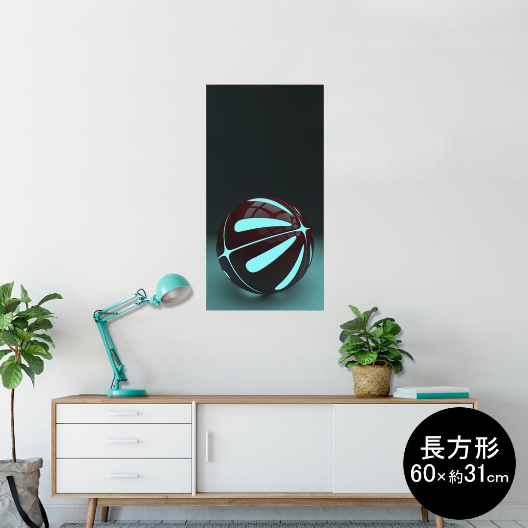 ポスター ウォールステッカー 長方形 シール式ステッカー 飾り 60×31cm Msize 壁 インテリア おしゃれ　剥がせる wall sticker poster 006580 水色　黒　ブラック