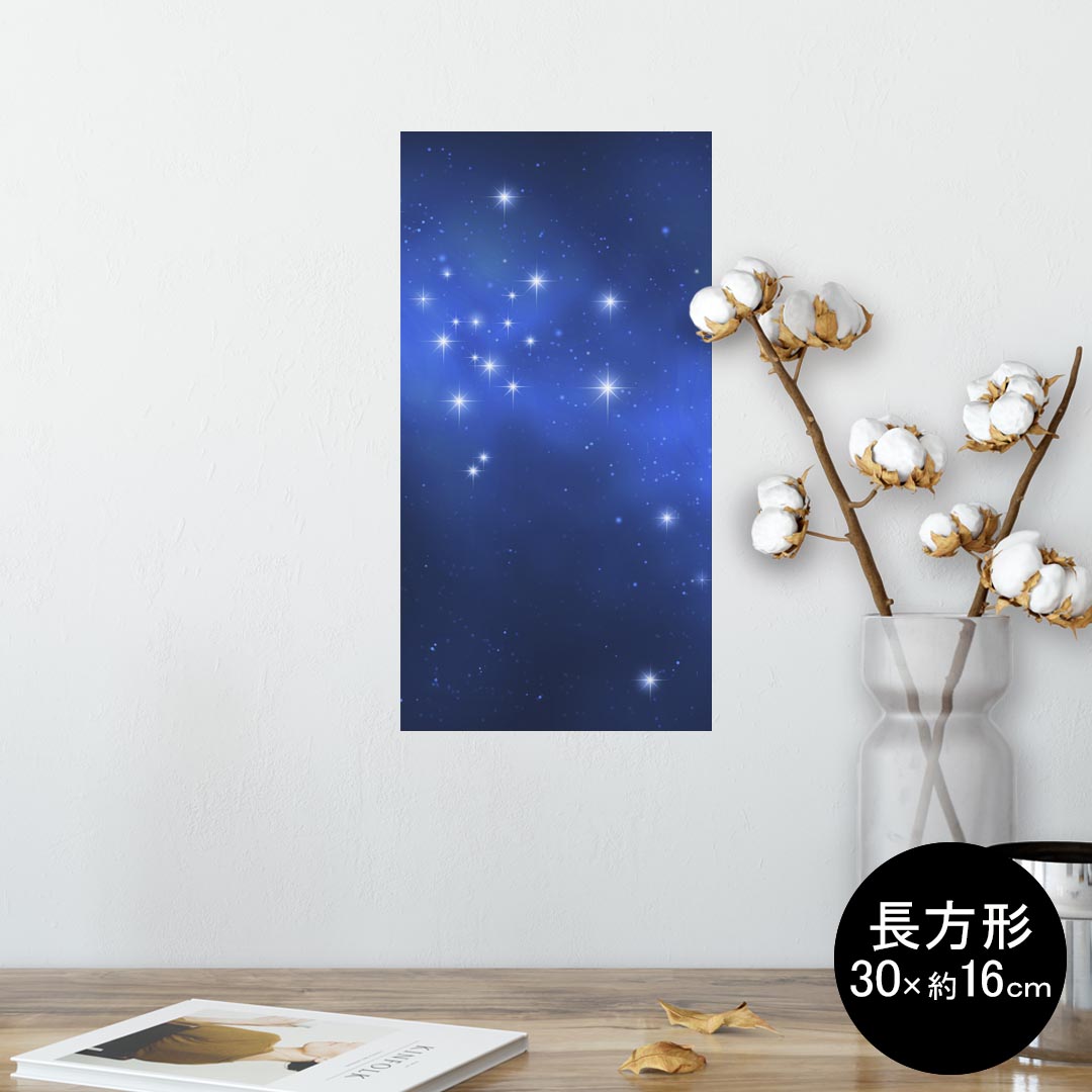 ポスター ウォールステッカー 長方形 シール式ステッカー 飾り 30×16cm Ssize 壁 インテリア おしゃれ　剥がせる wall sticker poster 002924 空　星　夜空