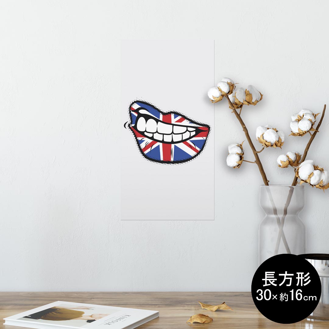 ポスター ウォールステッカー 長方形 シール式ステッカー 飾り 30×16cm Ssize 壁 インテリア おしゃれ　剥がせる wall sticker poster 003333 外国　国旗　イラスト