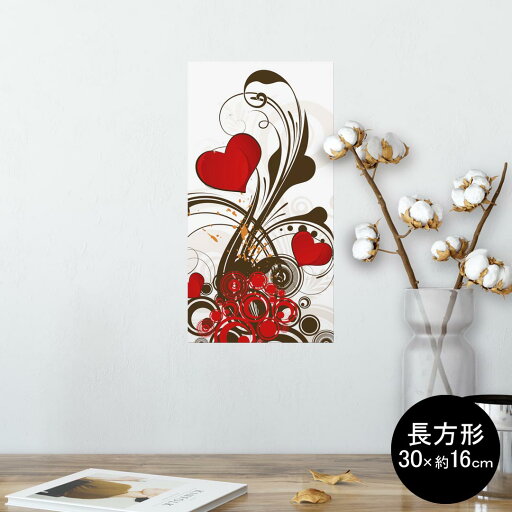 ポスター ウォールステッカー 長方形 シール式ステッカー 飾り 30×16cm Ssize 壁 インテリア おしゃれ 剥がせる wall sticker poster 005607 赤 ハート レッド ポスター ウォールステッカー 長方形 シール式ステッカー 飾り 30×16cm Ssize 壁 インテリア おしゃれ 剥がせる wall sticker poster 005607 赤 ハート レッド