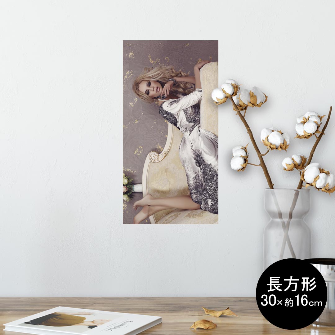 ポスター ウォールステッカー 長方形 シール式ステッカー 飾り 30×16cm Ssize 壁 インテリア おしゃれ　剥がせる wall sticker poster 011495 おしゃれ　女性　セクシー(3)