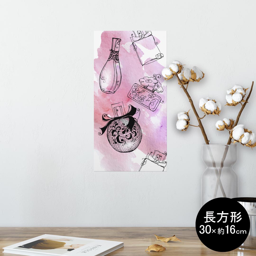 ポスター ウォールステッカー 長方形 シール式ステッカー 飾り 30×16cm Ssize 壁 インテリア おしゃれ　剥がせる wall sticker poster 014239 ファッション　おしゃれ　香水