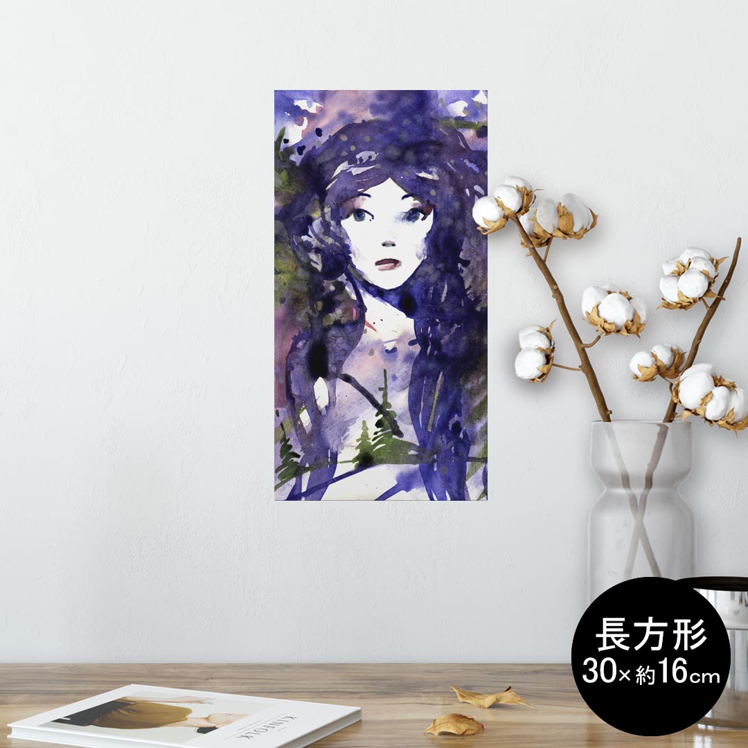 ポスター ウォールステッカー 長方形 シール式ステッカー 飾り 30×16cm Ssize 壁 インテリア おしゃれ 剥がせる wall sticker poster 014717 人物 色彩