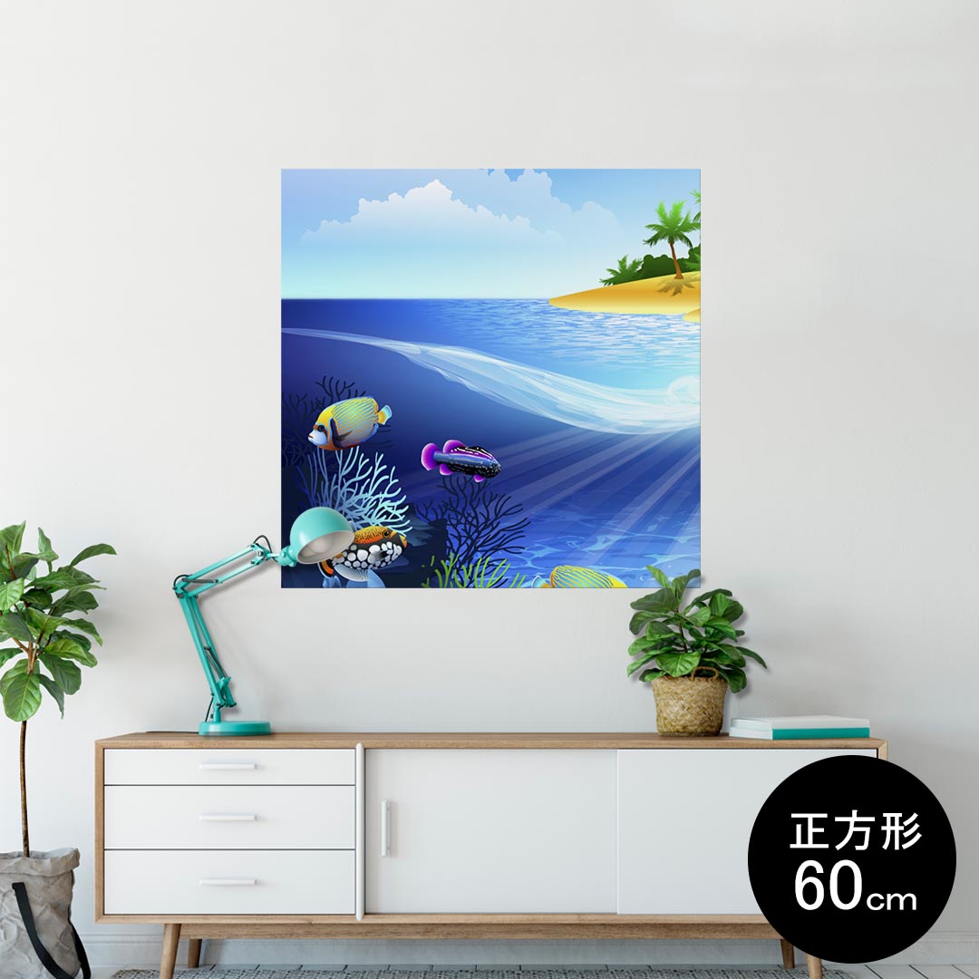 ポスター ウォールステッカー シール式ステッカー 飾り 90×90cm Lsize 正方形 壁 インテリア おしゃれ..