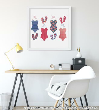 ポスター ウォールステッカー シール式ステッカー 飾り 60×60cm Msize 正方形 壁 インテリア おしゃれ 剥がせる wall sticker poster 013709 水着 ガーリー 夏