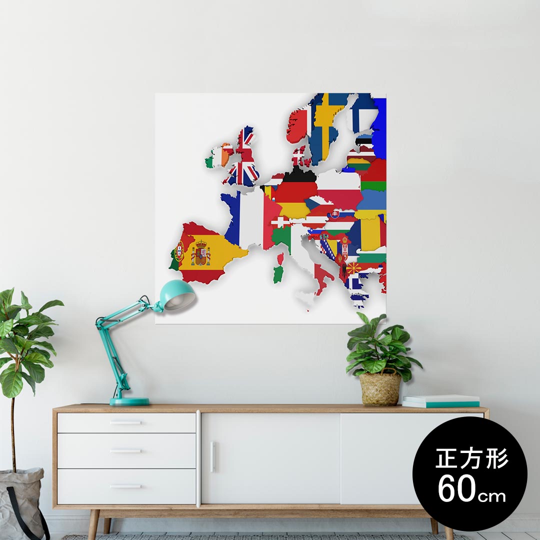 ポスター ウォールステッカー シール式ステッカー 飾り 60×60cm Msize 正方形 壁 インテリア おしゃれ 剥がせる wall sticker poster 002961 外国 国旗