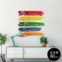 ポスター ウォールステッカー シール式ステッカー 飾り 60×60cm Msize 正方形 壁 インテリア おしゃれ 剥がせる wall sticker poster 003543 英語 文字 カラフル(3)