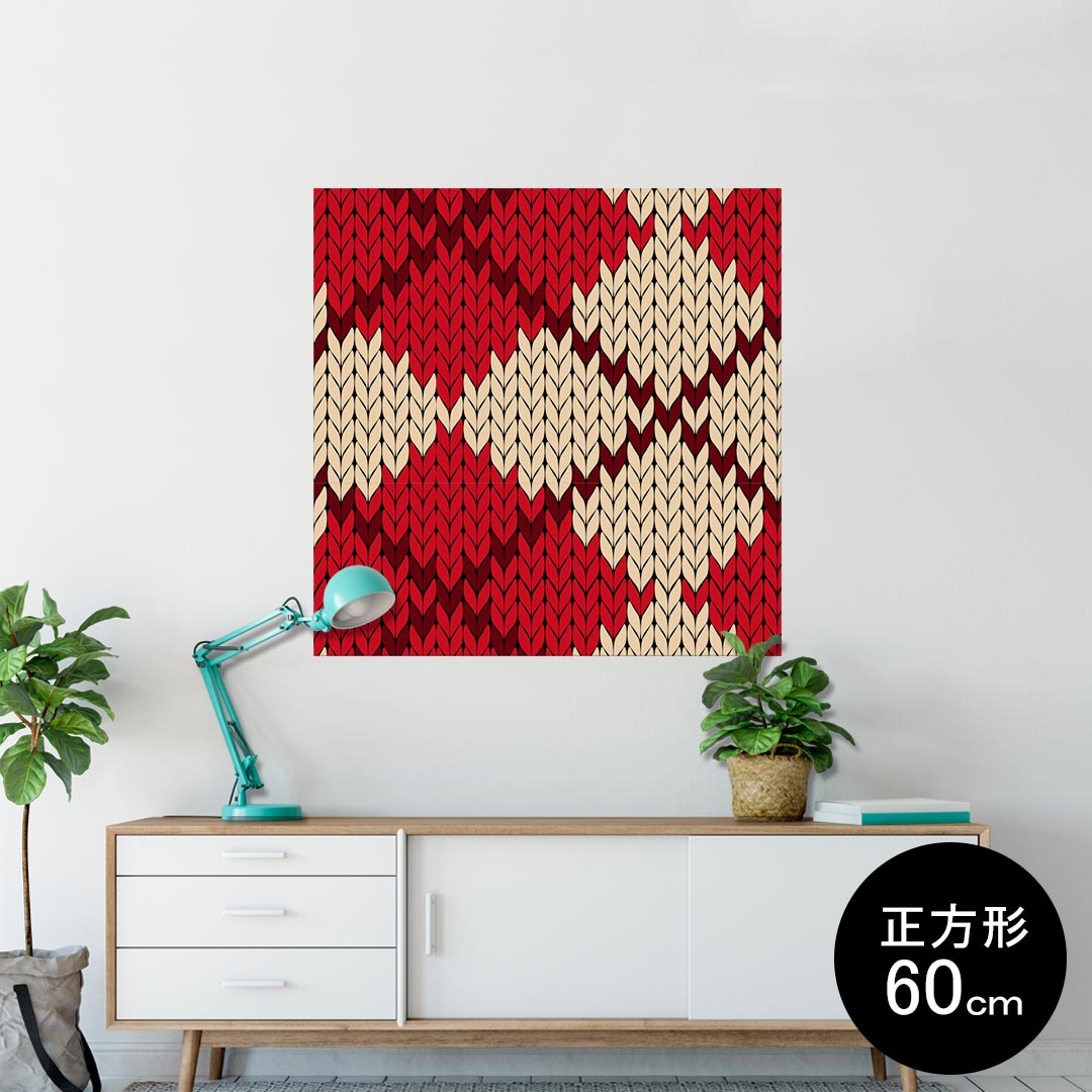 ポスター ウォールステッカー シール式ステッカー 飾り 90×90cm Lsize 正方形 壁 インテリア おしゃれ　剥がせる wall sticker poster 004078 チェック　赤
