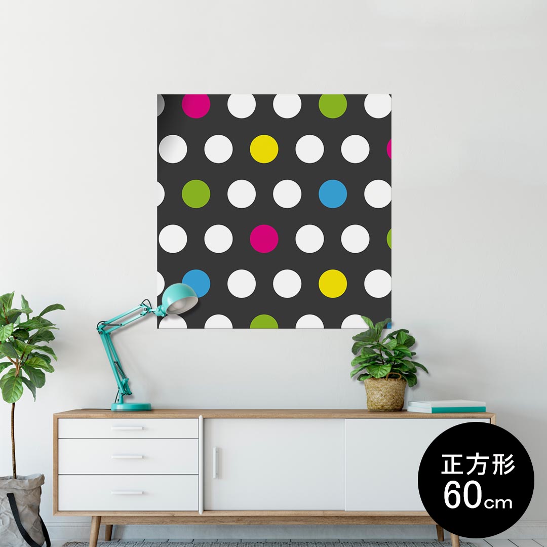 ポスター ウォールステッカー シール式ステッカー 飾り 60×60cm Msize 正方形 壁 インテリア おしゃれ　剥がせる wall sticker poster 006999 木目 水玉　模様