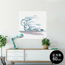 ポスター ウォールステッカー シール式ステッカー 飾り 60×60cm Msize 正方形 壁 インテリア おしゃれ 剥がせる wall sticker poster 008928 うさぎ 亀 イラスト