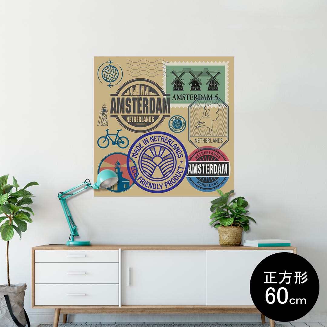 ポスター ウォールステッカー シール式ステッカー 飾り 60×60cm Msize 正方形 壁 インテリア おしゃれ..