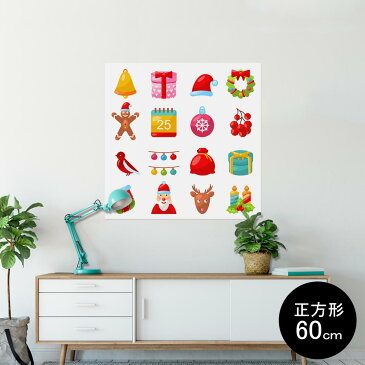 ポスター ウォールステッカー シール式ステッカー 飾り 60×60cm Msize 正方形 壁 インテリア おしゃれ　剥がせる wall sticker poster 009979 クリスマス　飾り　カラフル