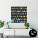 ポスター ウォールステッカー シール式ステッカー 飾り 60×60cm Msize 正方形 壁 インテリア おしゃれ 剥がせる wall sticker poster 010587 模様 テント ネイビー